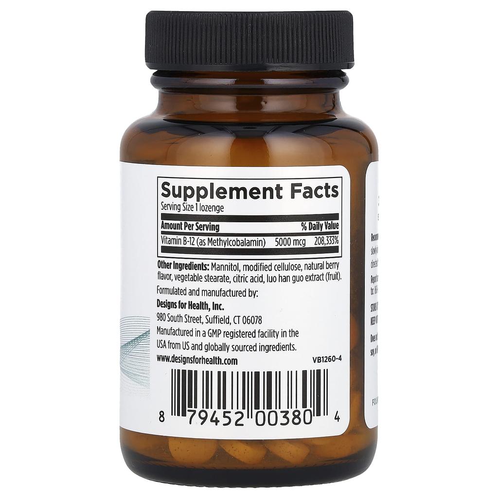 Vitamin B12, 5,000 Mcg, 60 Lozenges