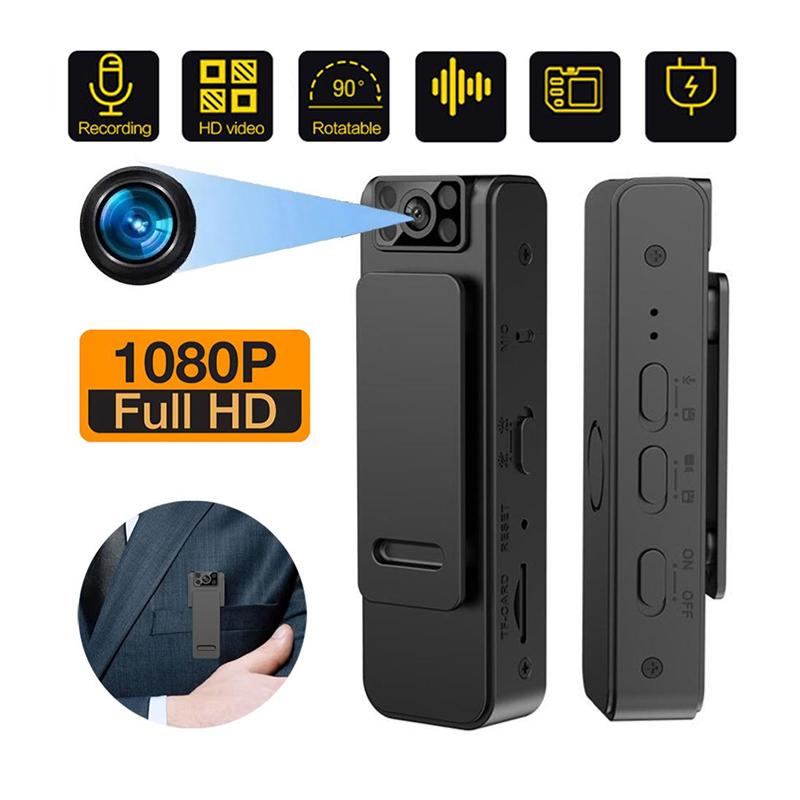L8 Mini Camera Video Audio Recorder HD 1080P Conference Outdoor Sports Loop Recording Camcorder Lavalier Camera Magnetic Backclip