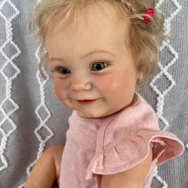 60cm Reborn Toddler Cute Girl Doll with Rooted Blonde