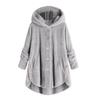Fashion Women Button Coat Tail Tops Hooded Pullover Loose Sweater