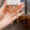 Korean Style Versatile Pearl Tassel Earrings - Slimming Effect, Chic & Sweet Design