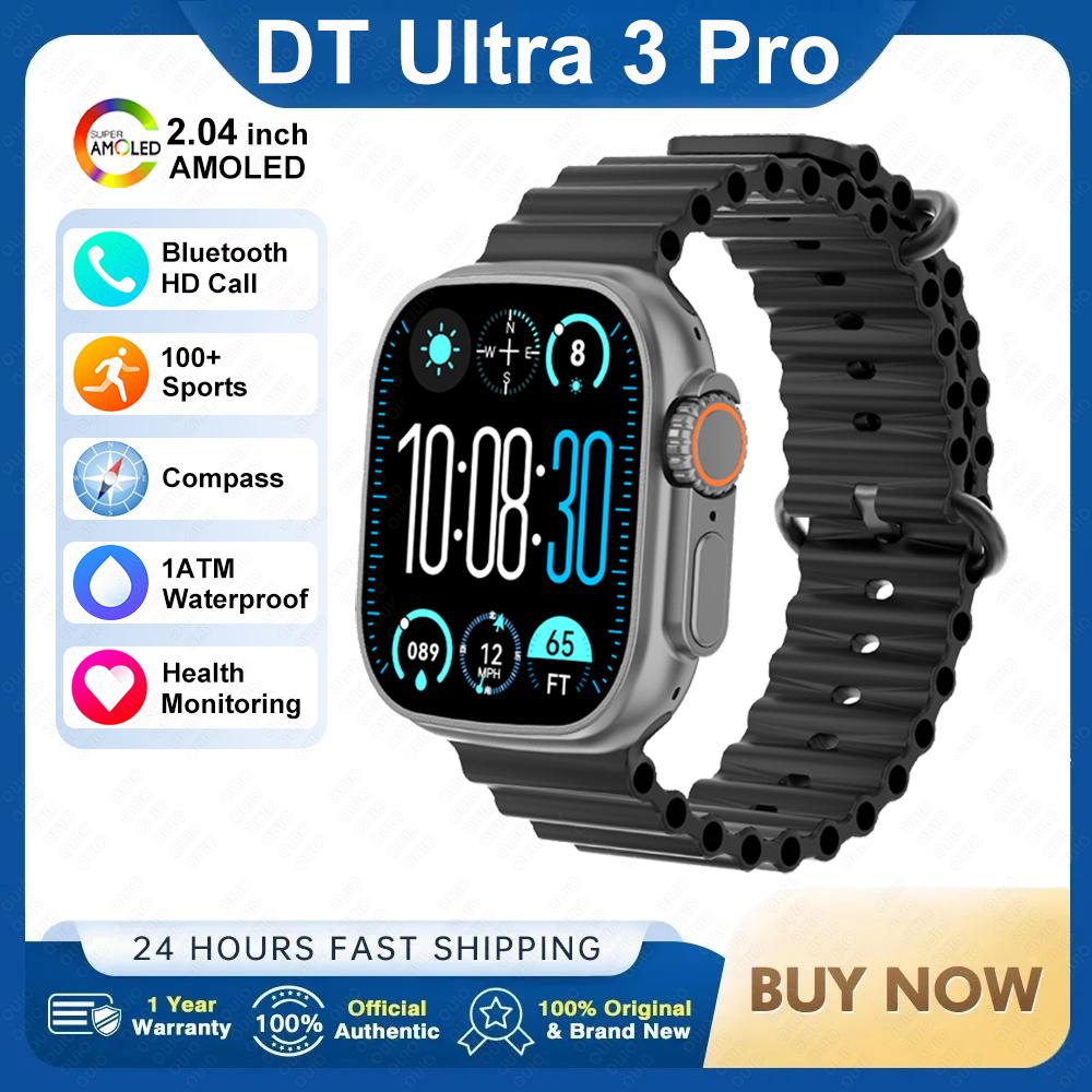2025Новые DT Ultra 3 Pro Google map NFC Смарт-часы 32G Память Музыка Видео NFC Bluetooth Звонок Водонепроницаемые Смарт-часы
