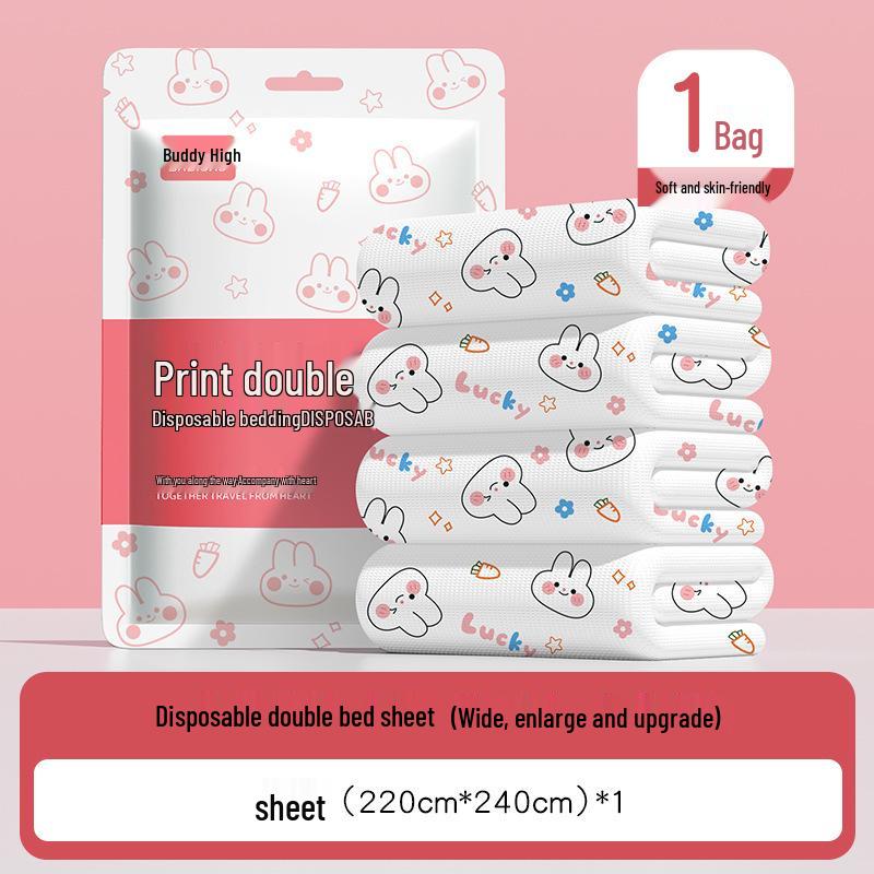 Одноразовый гостиничный постельный набор: Двухслойные непромокаемые простыни, пододеяльник и наволочки, покрывало - дорожный набор из четырех предметов