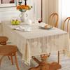 Cotton Lace Crochet Tablecloth Woven Hollow Rectangular Table Cloth Washable Tablecloth for Wedding Party Dining Banquet Luxuriou Table Cover