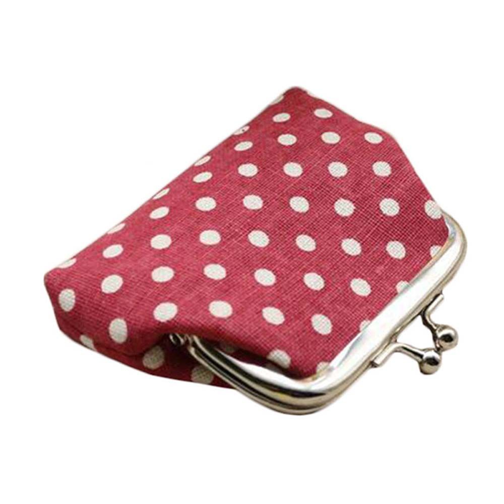 Iron Buckle Zipper Canvas Pouch Dots Small Purse Wallets Linen Coin Purse Korean Money Bag Coin Bag