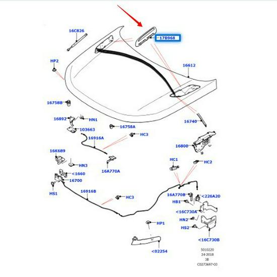 LR116891/LR116890 Черный вентиляционное отверстие капота для Land Rover Range Rover Velar 2017 года