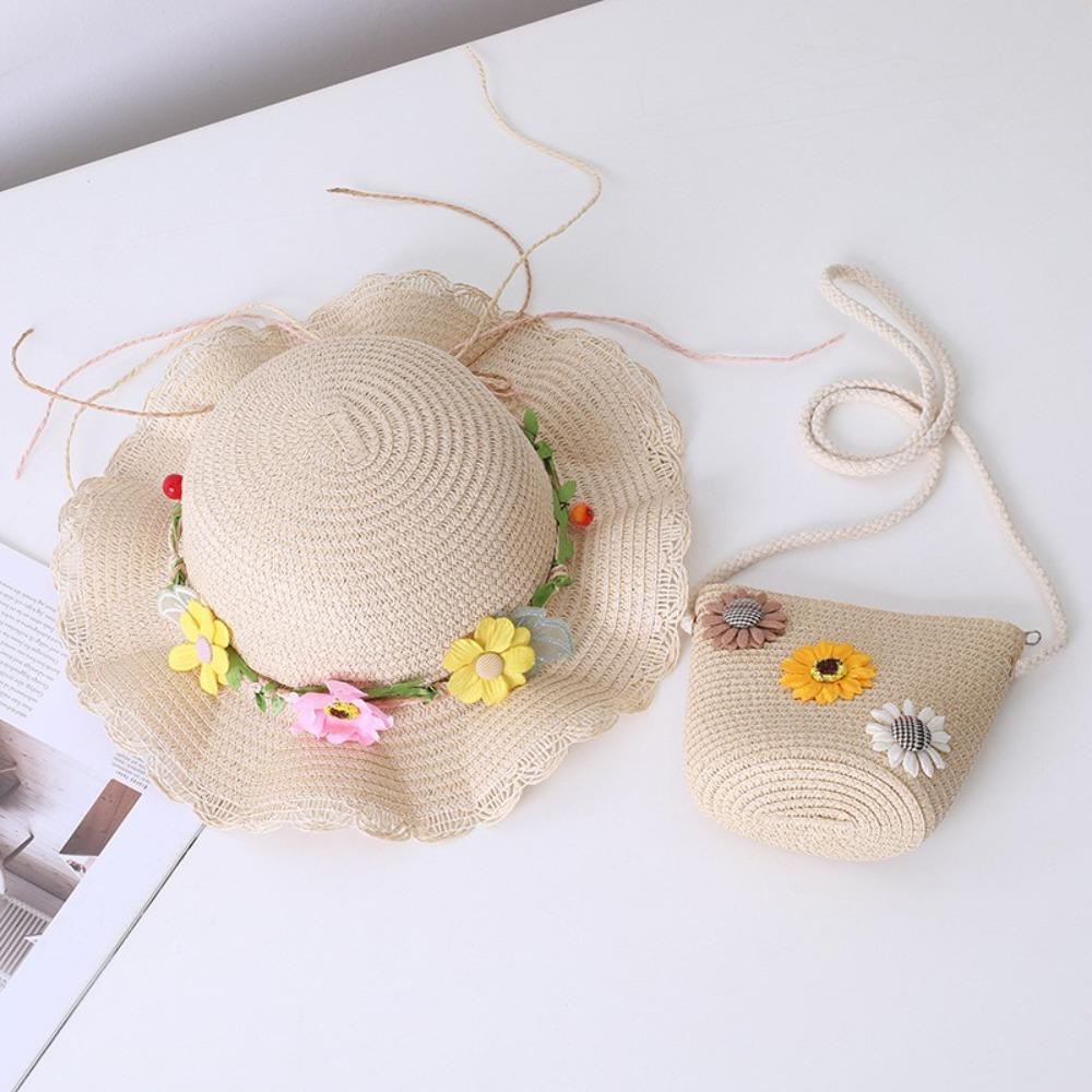 Cute Kids Sun Hat 2-8 Years Straw Hat Fashion Girls Sun Hat Beach