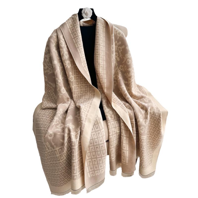 Узор напечатанный двухсторонний шарф зимний высококачественный теплый платок для женщин
