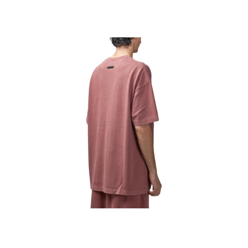 Fear of God Essentials Тяжелая футболка с круглым вырезом Малиновая Мужские Топы Красный 125BT242006F