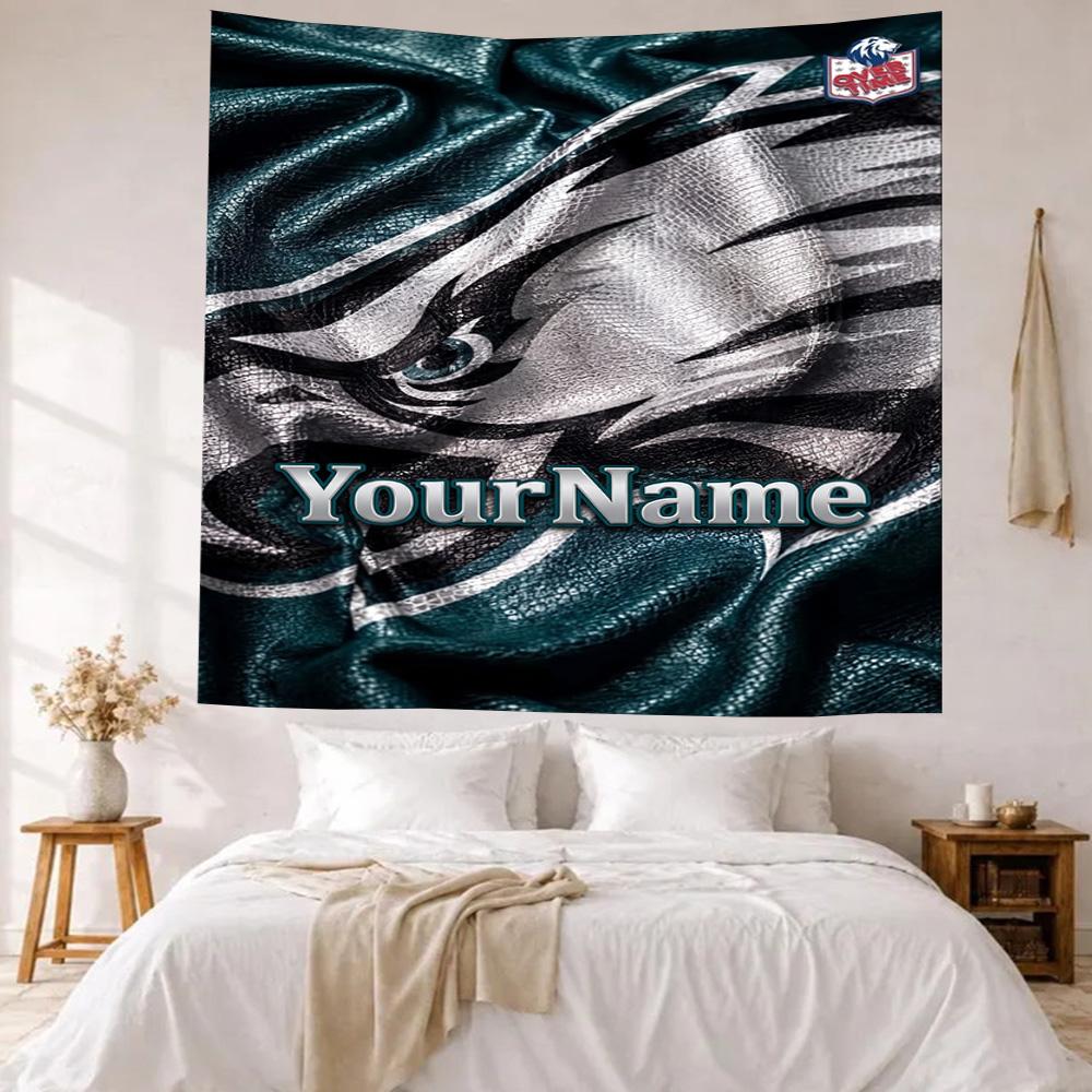 Philadelphia Eagles Custom Your Name Wall Decor Tapestry Art For Pet Memorial Birthdaywedding Party Backdrop Family Gift