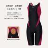 [Speedo] Костюм для плавания Flex Sigma New с полуоткрытой спиной, длина до колена, 2, Черный/Дикая вишня, Размер L