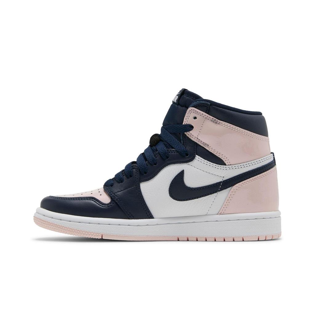 Womens Air Jordan 1 Retro High OG SE 'Bubble Gum' (women's sizes) Atmosphere / White / Laser Pink / Obsidian Vintage Basketball Shoes DD9335 641