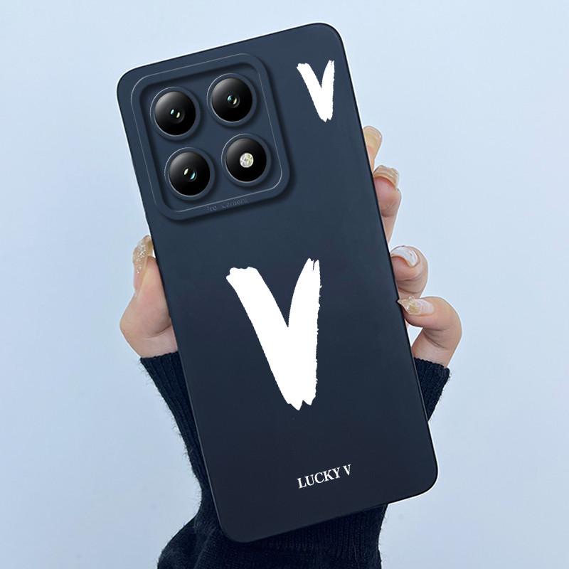 Cute Letters Case For Xiaomi 14T Pro Back Cover Camera Lens Protection Housing For Xiaomi14T 5G Soft Liquid Silicone Phone Bags