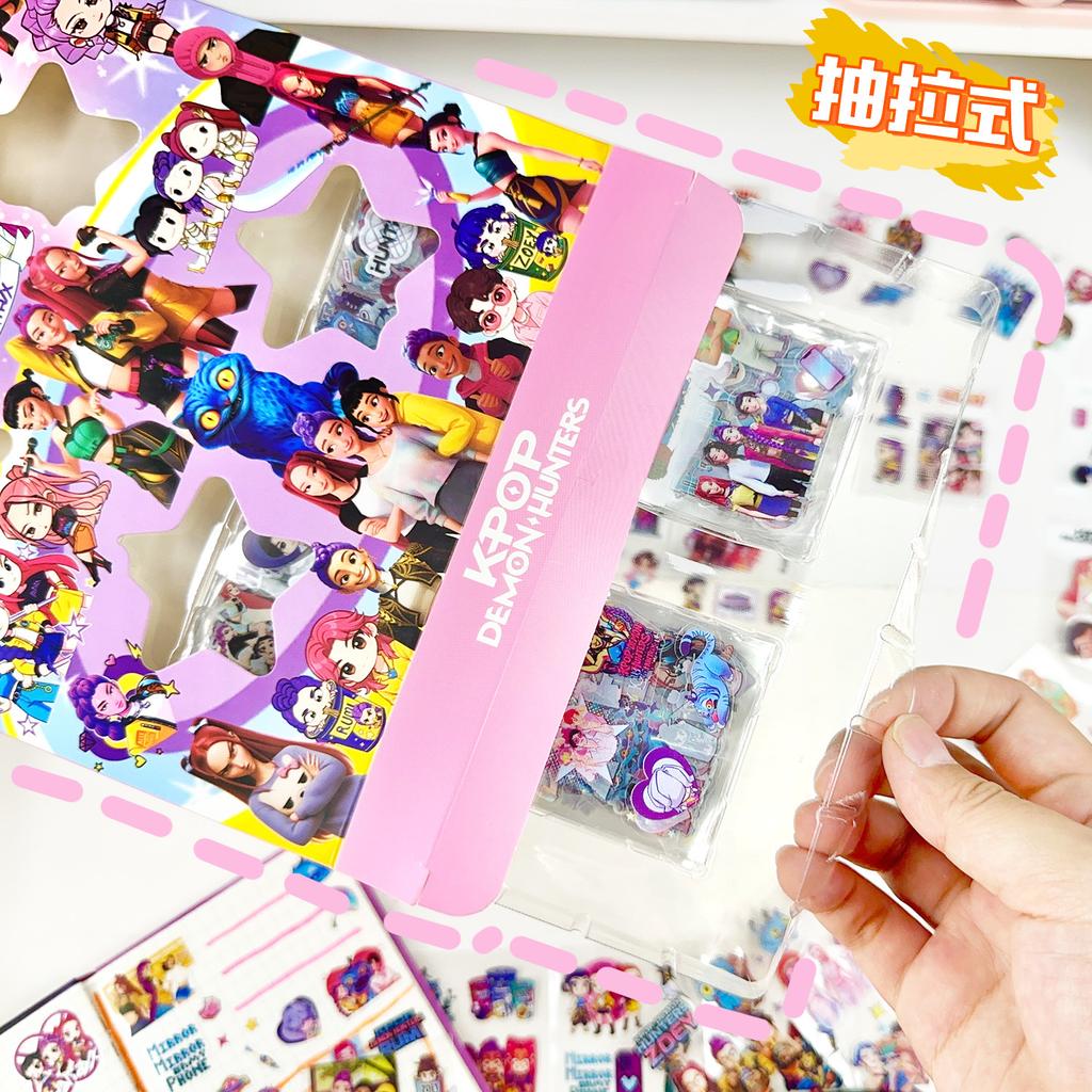Kpop Demon Hunter Girl Group Box Stickers with Rich Patterns, Self-cutting, Creative DIY Stickers for Girls Gifts