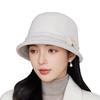 Autumn and winter new hats middle-aged and elderly women wool woolen splicing bucket hat fashion casual warm knitted basin hat