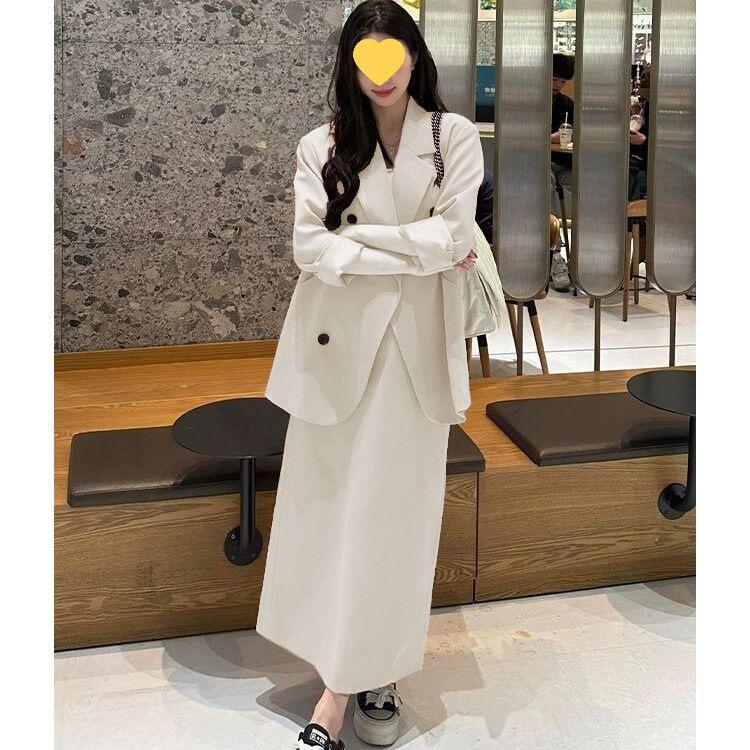 Осень 2025 Свежий Элегантный Костюм-двойка: Костюм: приталенный жакет и юбка миди