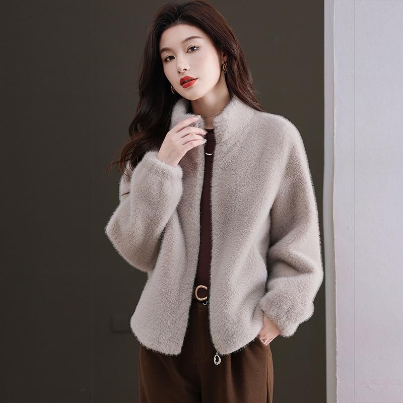 2024 новая зимняя куртка из искусственного меха норки с интегрированным пухом, женская свободная утолщенная теплая куртка для мам