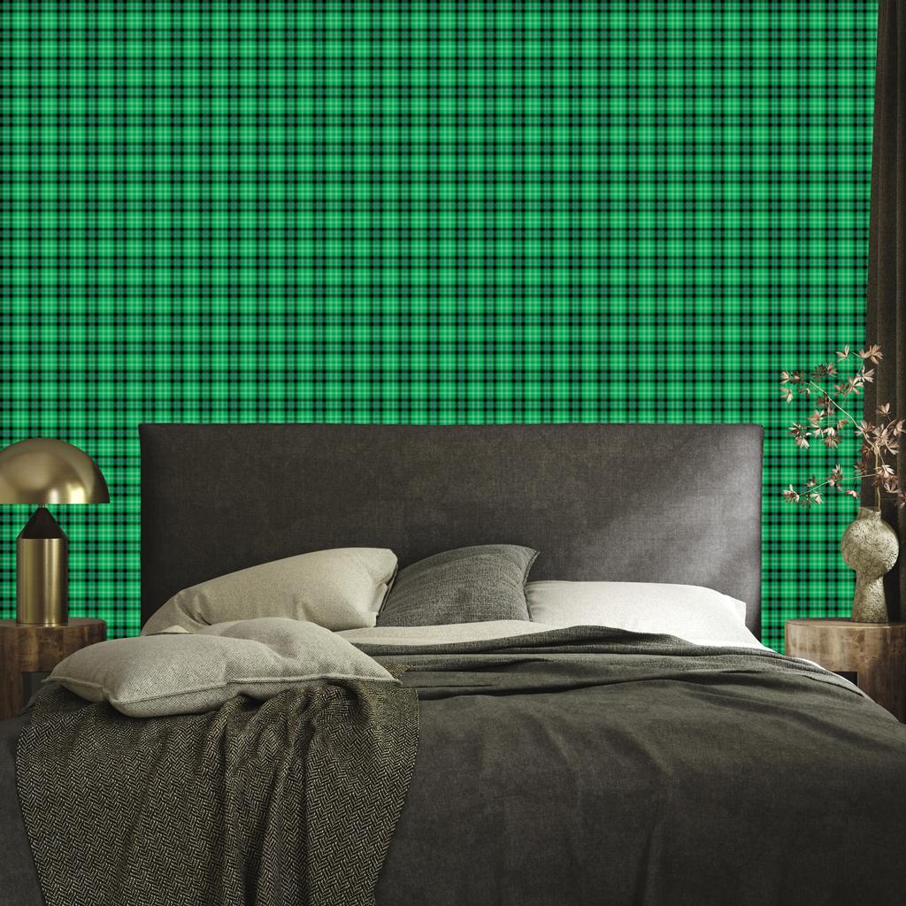 Green Plaid Wallpaper for Living Room and Bedroom 50x1000