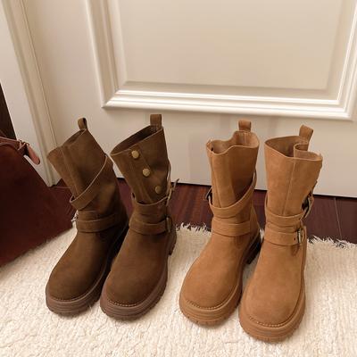 Мартинсы на толстой подошве женские новые осенние ретро универсальные два способа носки маленькие тонкие ботинки короткие ботинки