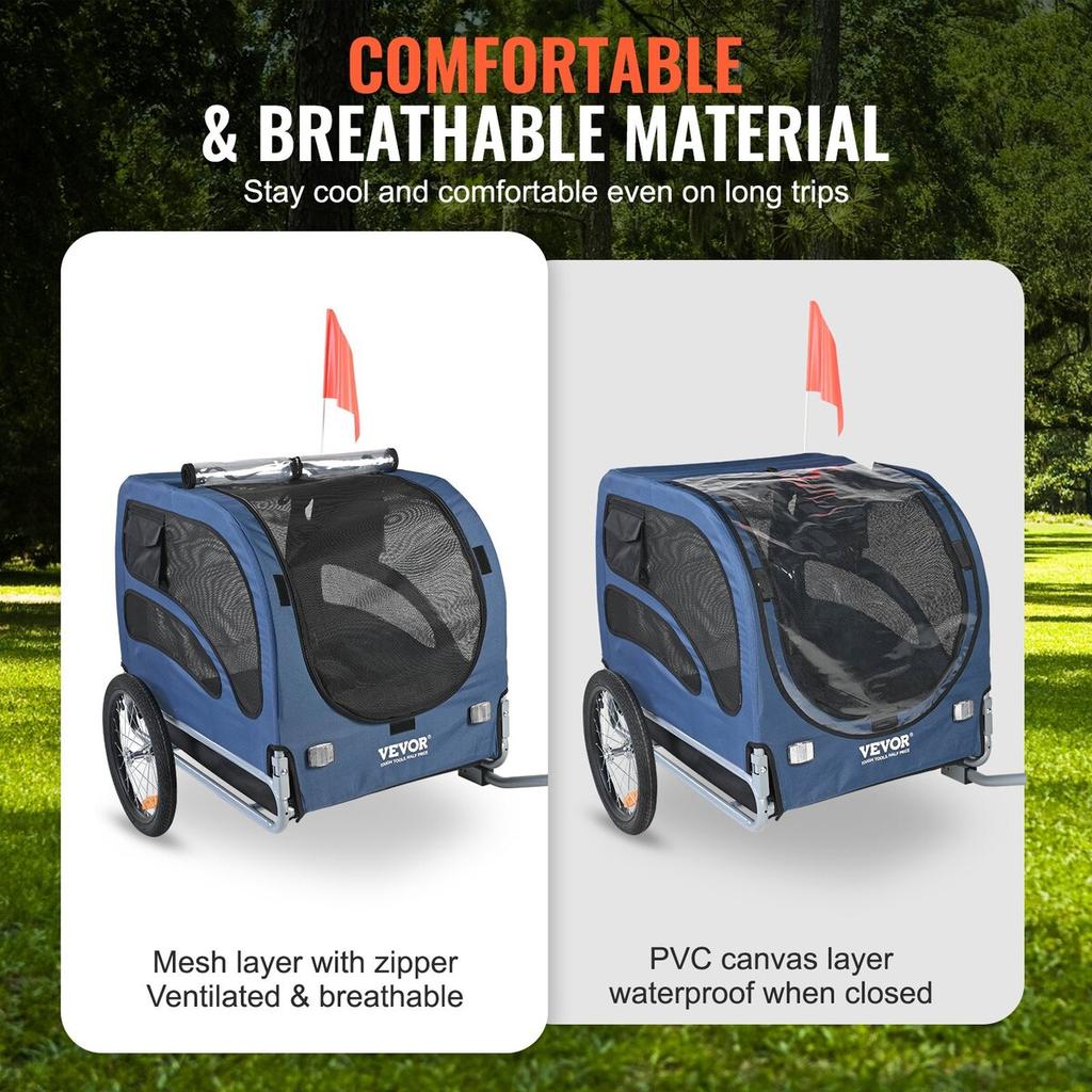 Dog Bike Trailer, Supports up to 100 lbs, Pet Cart Bicycle Carrier, Easy Folding Frame with Quick Release Wheels, Universal Bicycle Coupler,