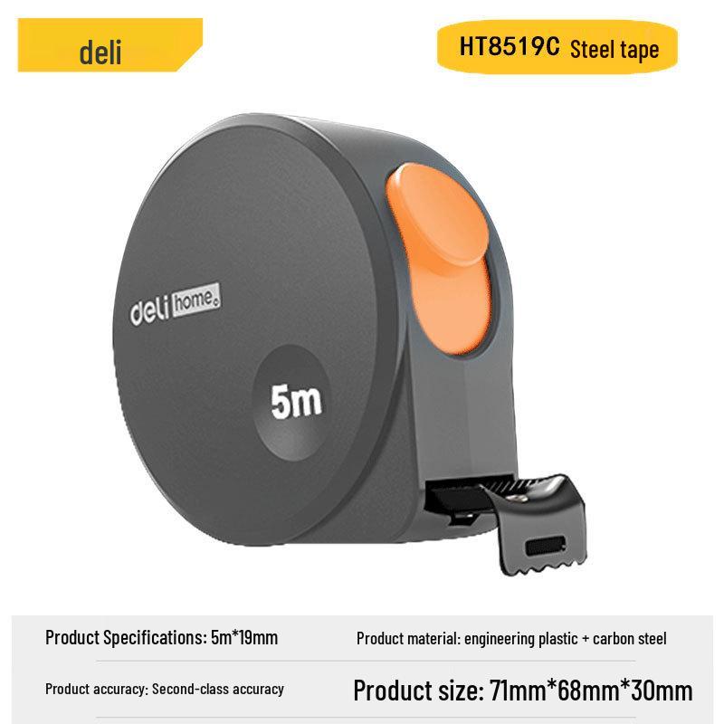Deli Tools 3/5 м Высокоточная стальная рулетка, Утолщенная бытовая измерительная лента HT8316