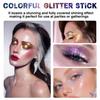 9 Colors Party Glitter Stick, Rotating Mermaid Face Glitter Stick, Rainbow Glitter for Face/Body/Hair/Eye, Washable Glitter-16g