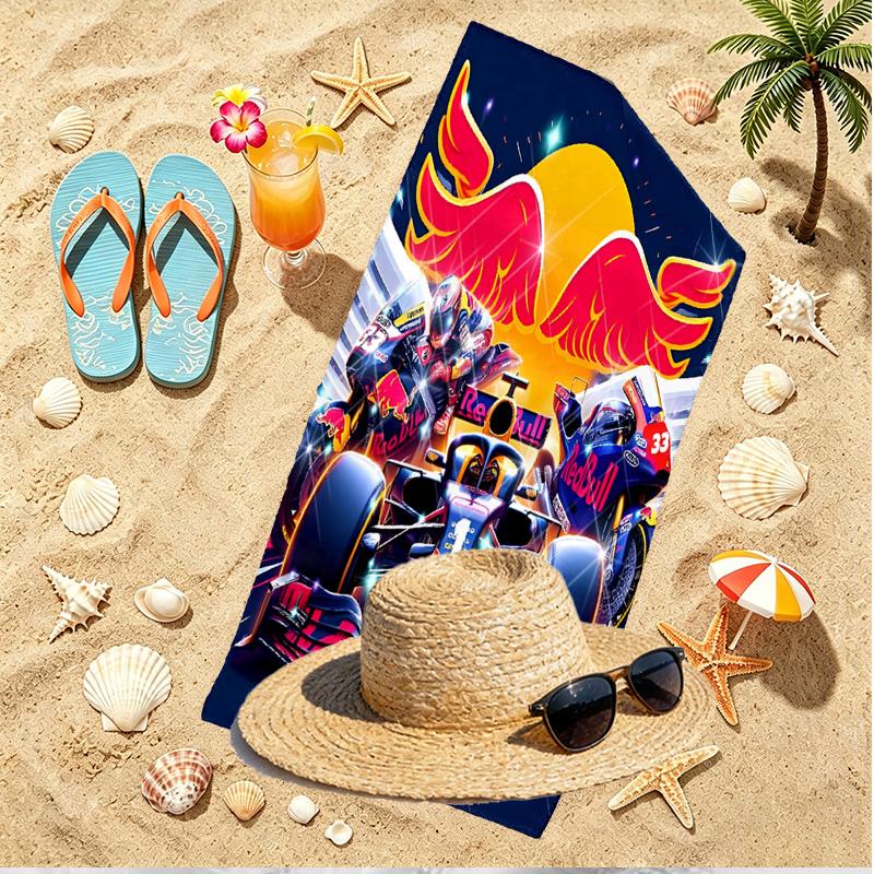Пляжное полотенце с принтом Red Bull Racing, Универсальное легкое впитывающее пляжное полотенце для бассейна, серфинга, йоги, ванной комнаты, Идеальный подарок на день рождения, праздник