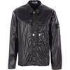 Solid Color Polo Collar Single Breasted Long Sleeve Jacket Men Jackets Black K1S1512000-01S0022-V0029
