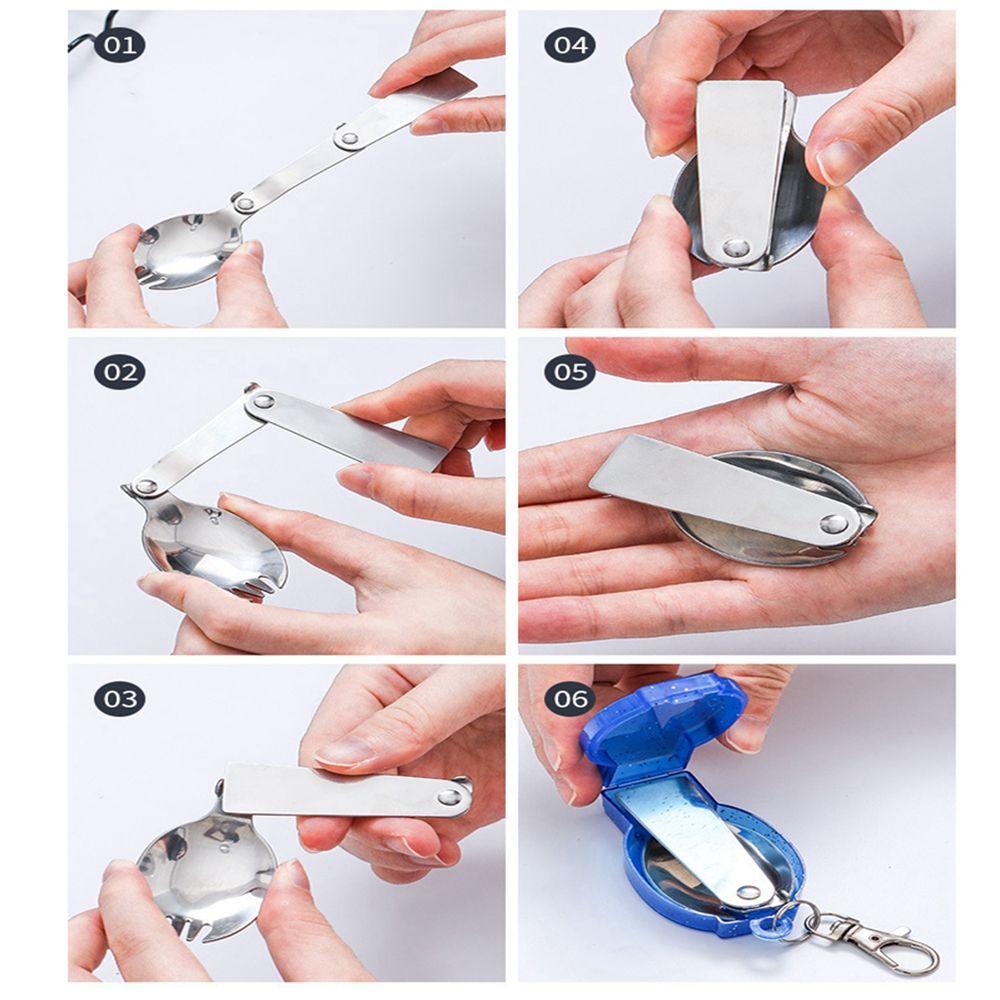Accessories Utensil Stainless Foldable Forks Travel Camping Tool Pocket Spoon Fork Folding Cookware