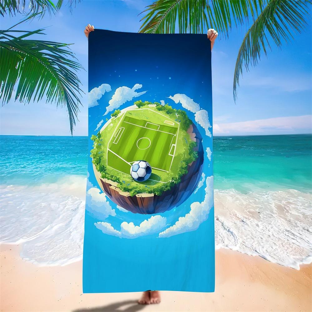 Water-Absorbing Portable Adult Football Beach Towel European, American And South American Bath Towel Digital Printing Factory
