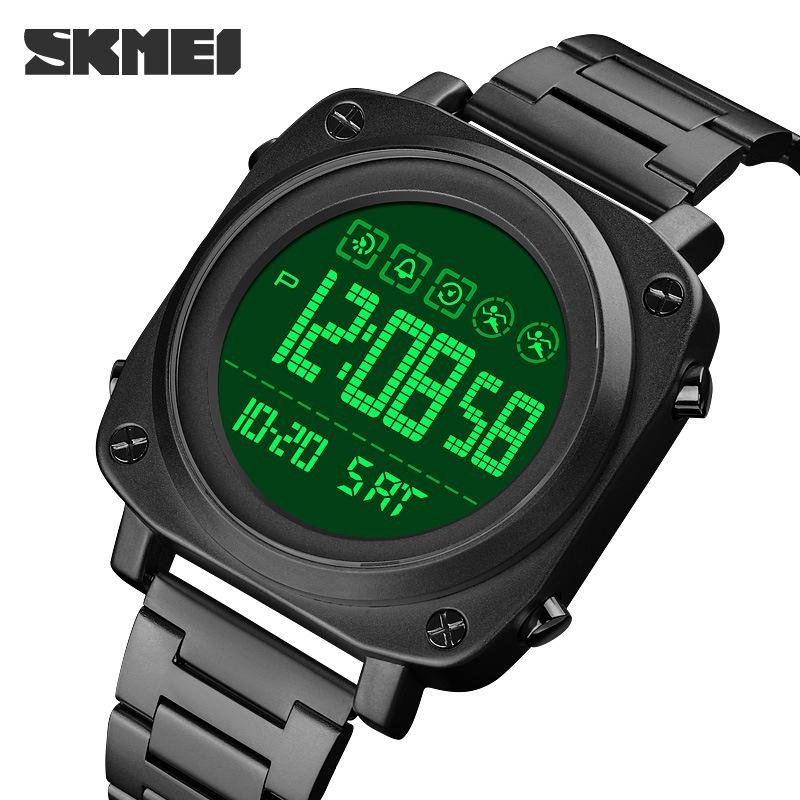 Skmei /Moment Beauty Стальной ремень Многофункциональный хронограф Квадратные электронные часы Горячая Распродажа Досуг Студент Спортивные часы Мужские