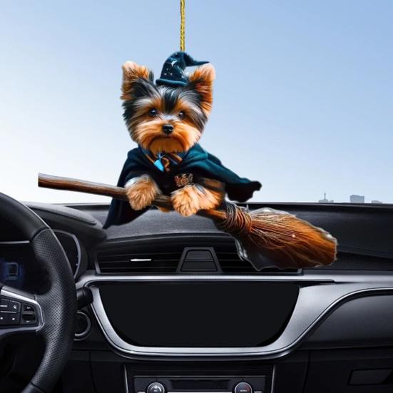 2D Плоская Акриловая Подвеска для Автомобиля - Милый Дизайн Собаки 0,37 см Тонкая Легкая Декорация для Ключей