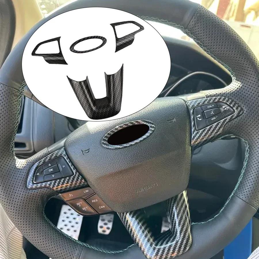 Car Steering Wheel Trim Cover Sticker for Ford Focus 3 MK3 2013 - 2017 Steering Wheel Molding Sequins Car Styling Accessories