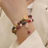 Women Bracelet Colorful Smooth Vintage Aexquisite Elastic Luxury Lightweight Bracelet Faux Pearl Faux Tourmaline Release