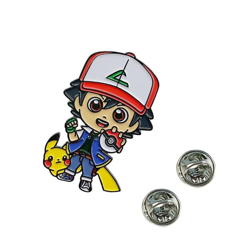 Anime Games Enamel Pins Collect Ash Ketchum And Pikachu Metal Cartoon Brooch Backpack Hat Bag Collar Lapel Badges
