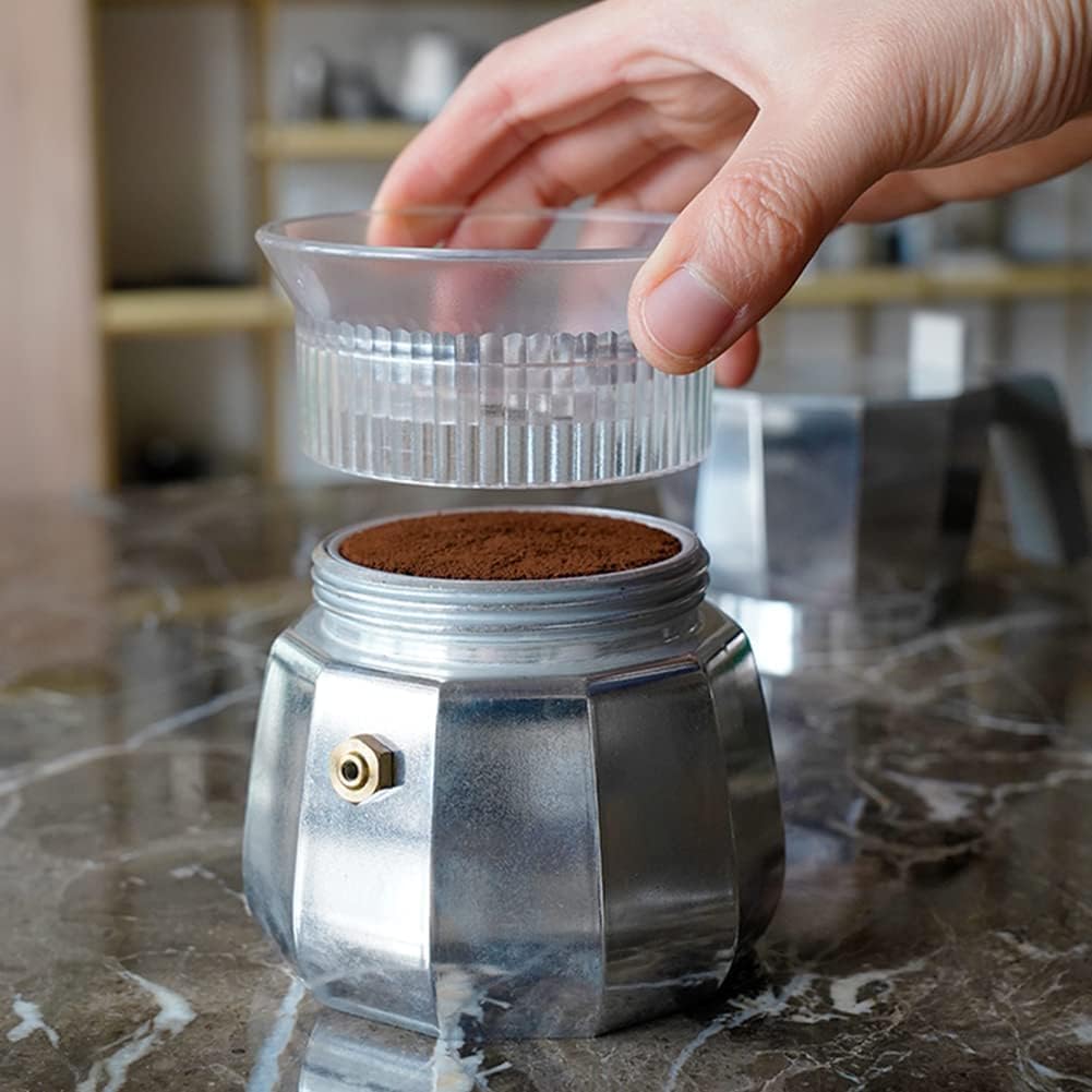 Watchget Moka Pot Дозирующая воронка 54 мм для кофеварки эспрессо, инструмент для распределения, сделано в Италии Moka Express 3 чашки, прозрачная