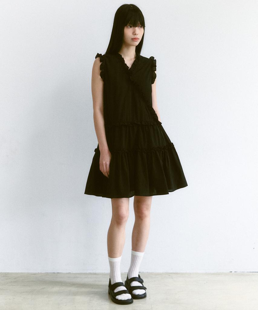 Ceme Frill Mini Dress(Bk)