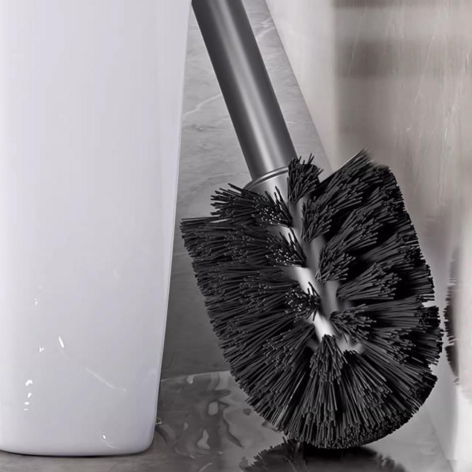 Walnut Toilet Brush Holder Set Wood Handle Wall Mounted Grey Gold Black White Aluminum Cup WC Brush Rack Kit with Storage Shelf