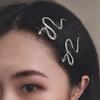 2/4Pcs Hairpin Snake Shape Decor Metal Hair Clip Easy One-Hand Operation Hair Pin Daily Party Chinese New Year Hair Accessories