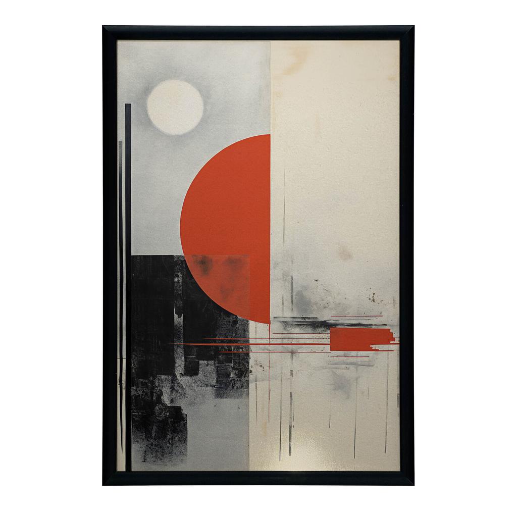 Subtelna Harmonia Z Odważnym Akcentem Subtelna Harmonia Z Odważnym Akcentem, 50X70 Cm, Rama Aluminiowa Złota, Papier Matowy 230 Gsm