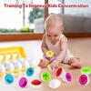 12pcs Set Egg Matching Game Toy Color Shape Recognition Sorter Puzzle Toy for Toddlers Easter Travel Game Early Learning Educational Fine Motor Skill