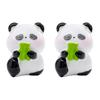 2 Pcs Mini Panda Figurines Cute Resin Panda Statues DIY Miniature Panda Cake Toppers for Fairy Garden Micro Moss Landscape Office Home Desk Decoration