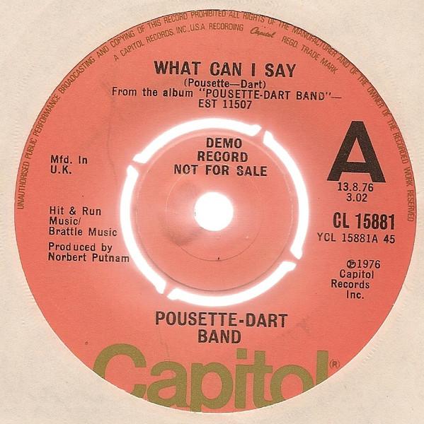 7-дюймовая пластинка POUSETTEDART BAND What Can I Say CL15881 Capitol Records 1976 UK Rock Б/у