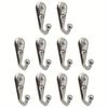 10PCS Wall Mounted Hook Metal Coat Bag Towel Hat Hanger Single Hook for Kitchen Office Bathroom Home Storage