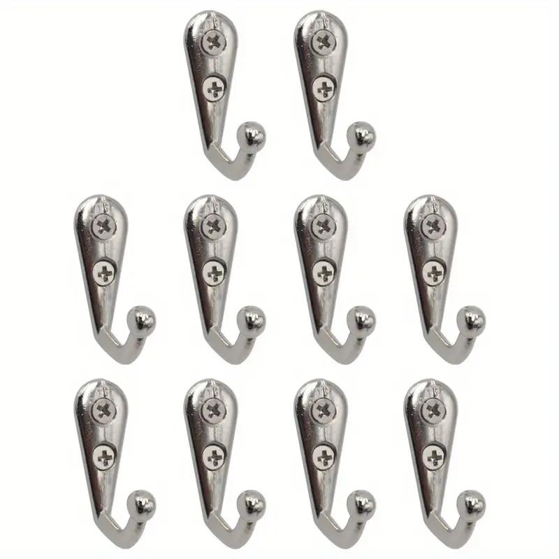 10PCS Wall Mounted Hook Metal Coat Bag Towel Hat Hanger Single Hook for Kitchen Office Bathroom Home Storage