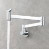 Brass Square Double-Switch Kitchen Faucets for Vegetable Sink  Wall-Mounted Foldable Single Cold Extension Spout Faucets Tap
