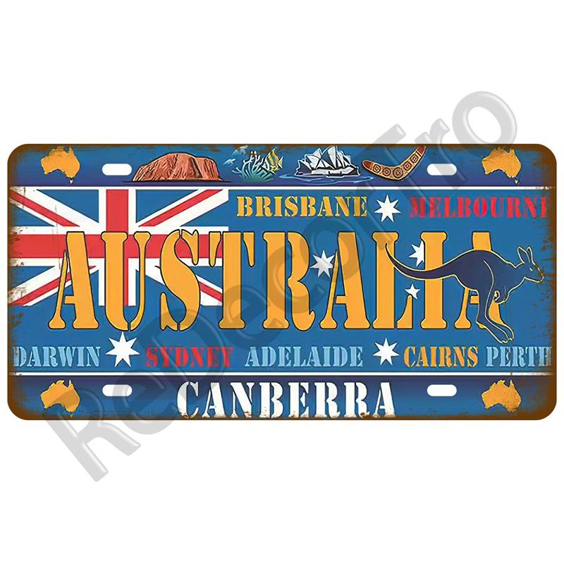 Metal Sign Germany USA Country Flag Tin Sign Plaque France Israel Spain Tinplate Plate For Wall Home Restaurant Craft Bar Decor