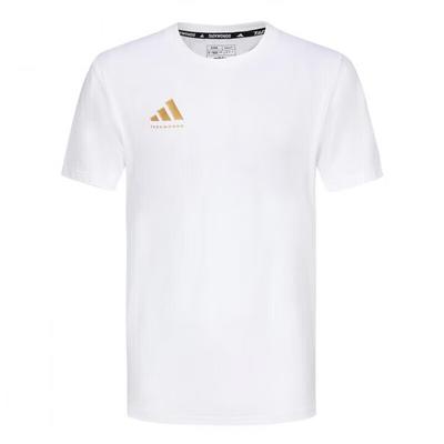 adidas SS24 Удобная дышащая легкая спортивная футболка для бега с коротким рукавом и круглым вырезом, унисекс, топы белого цвета ADICLTS24CTK-WG