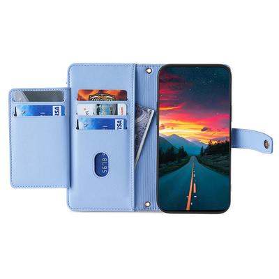 Для Motorola Moto E14 4G/G04 4G/G04s 4G/G24 4G Кожаный чехол Кошелек на молнии Чехол для телефона с плечевым ремнем