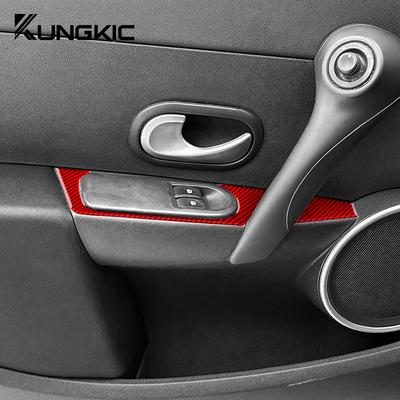 Наклейка из настоящего мягкого углеродного волокна для Renault Clio 3 2006 2007 2008 2009 2010 2011 2012 Панель CD AC автомобиля Аксессуары для интерьера